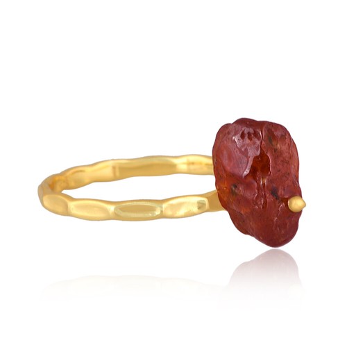 Anello gemma granato - , grezzo